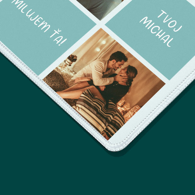 Fotokoláž: Milujem Ťa Iniciály - Podložka Pod Myš