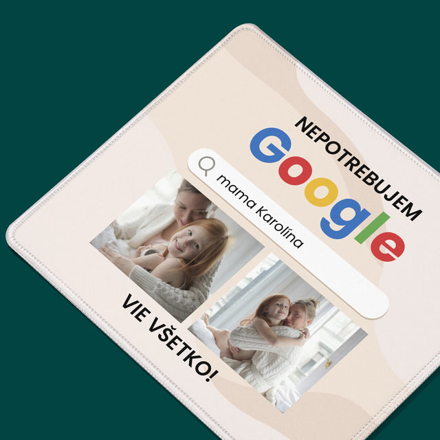 Fotokoláž: Nepotrebujem Google - Podložka Pod Myš