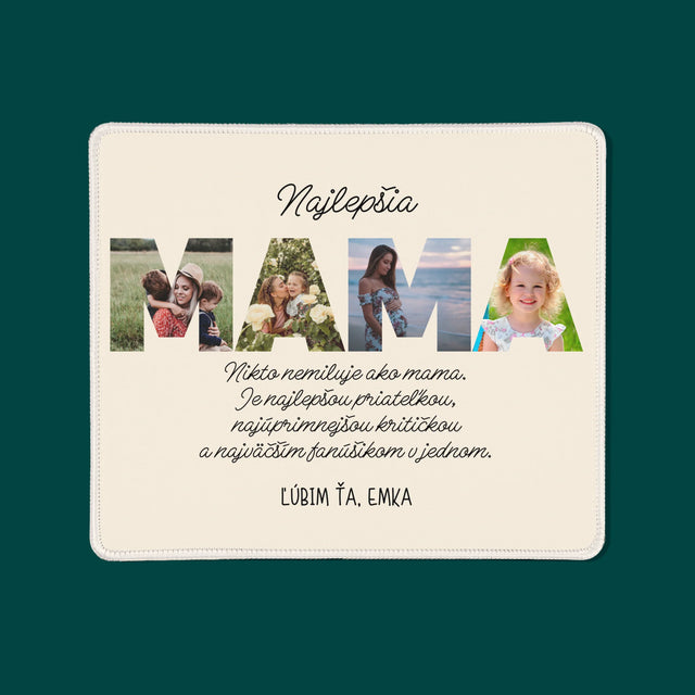 Slovo Z Fotografií: Najúžasnejšia Mama Na Svete - Podložka Pod Myš