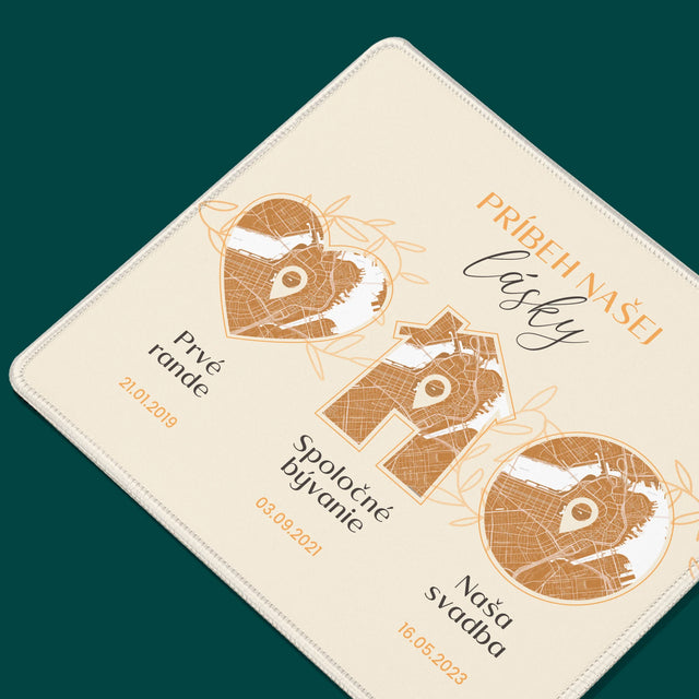 Mapa Mesta: Príbeh Našej Lásky - Podložka Pod Myš