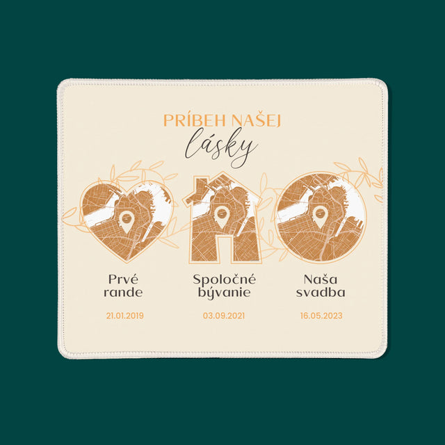 Mapa Mesta: Príbeh Našej Lásky - Podložka Pod Myš