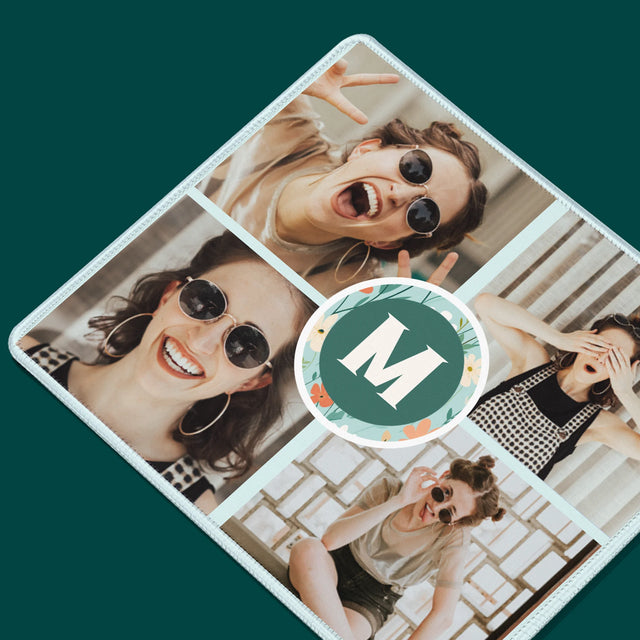 Fotokoláž: Kvetinový Monogram - Podložka Pod Myš