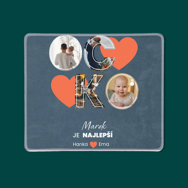 Fotokoláž: Ocko Je Najlepší - Podložka Pod Myš