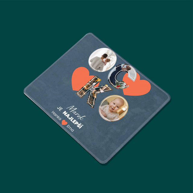 Fotokoláž: Ocko Je Najlepší - Podložka Pod Myš