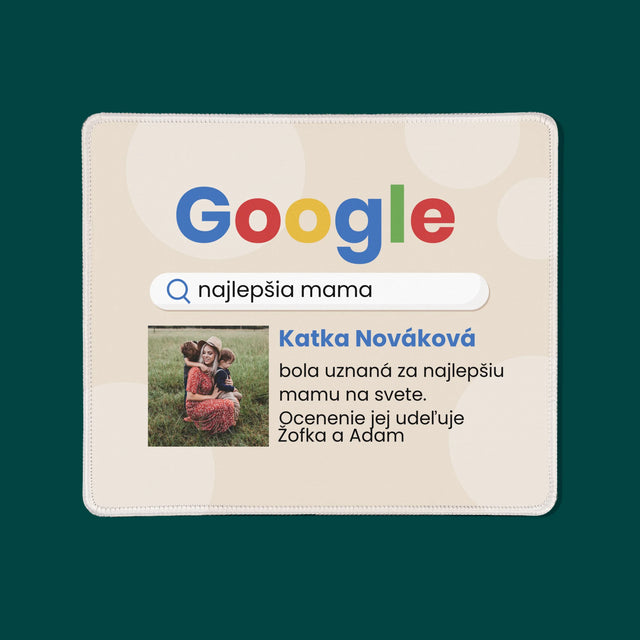 Fotografia A Podpis: Najlepšia Mama Výsledok Google - Podložka Pod Myš