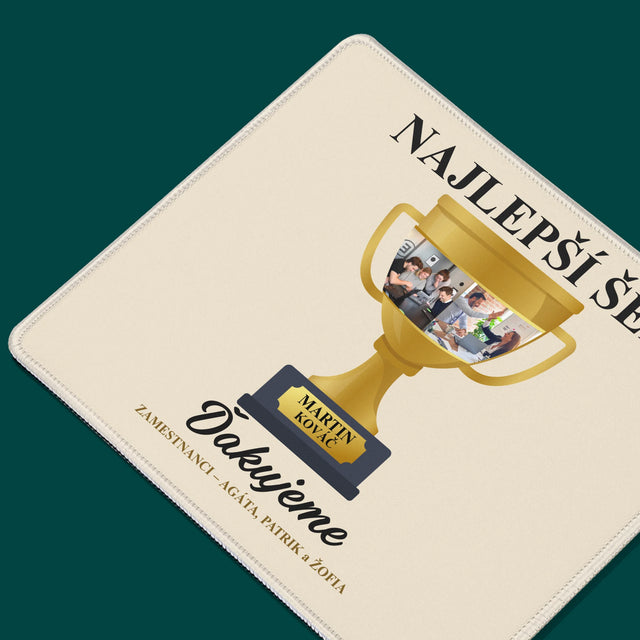 Fotokoláž: Pohár Pre Najlepšieho Šéfa - Podložka Pod Myš