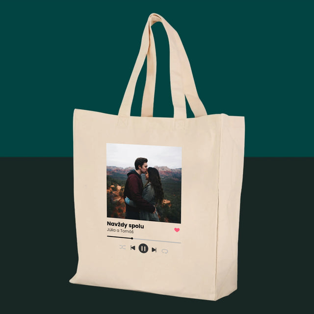 Fotografia A Podpis: Spotify S Tvojou Fotografiou - Plátená Taška