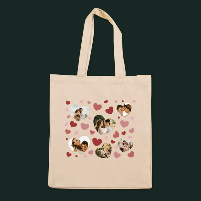 Fotokoláž: Srdce Fotografie - Plátená Taška