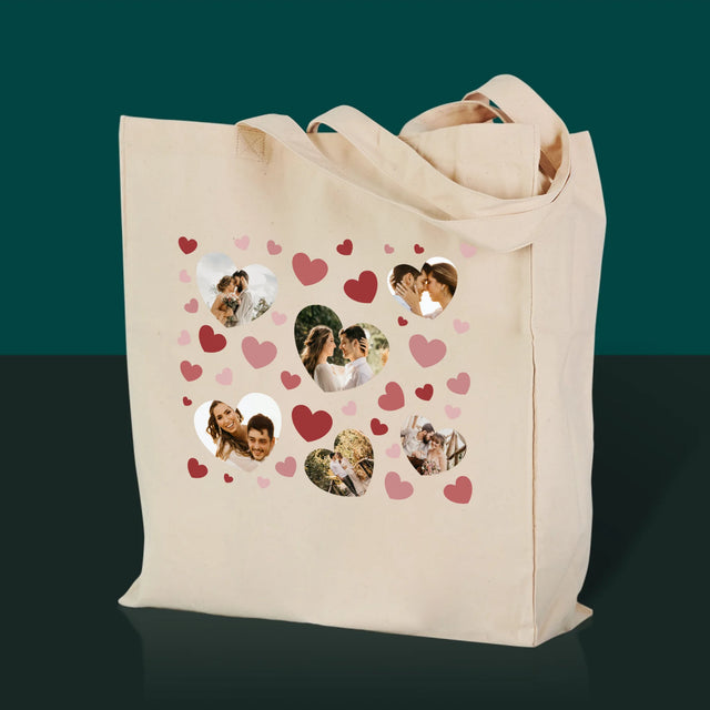 Fotokoláž: Srdce Fotografie - Plátená Taška
