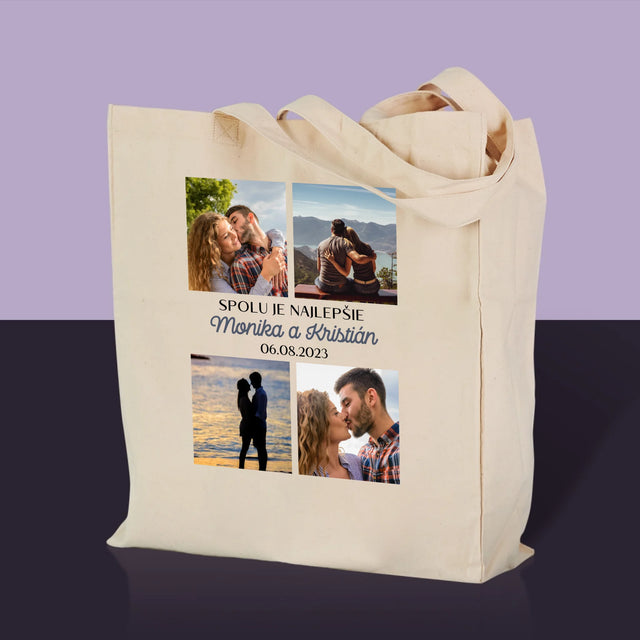 Fotokoláž: Spolu Nám Je Najlepšie - Plátená Taška