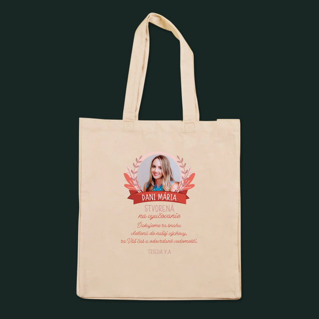 Fotografia A Podpis: Stvorená Na Vyučovanie - Plátená Taška