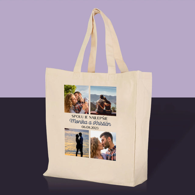 Fotokoláž: Spolu Nám Je Najlepšie - Plátená Taška
