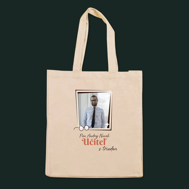 Fotografia A Podpis: Učiteľ S Triedou - Plátená Taška