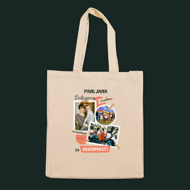 Fotokoláž: Ďakujeme Za Vedomosti - Plátená Taška