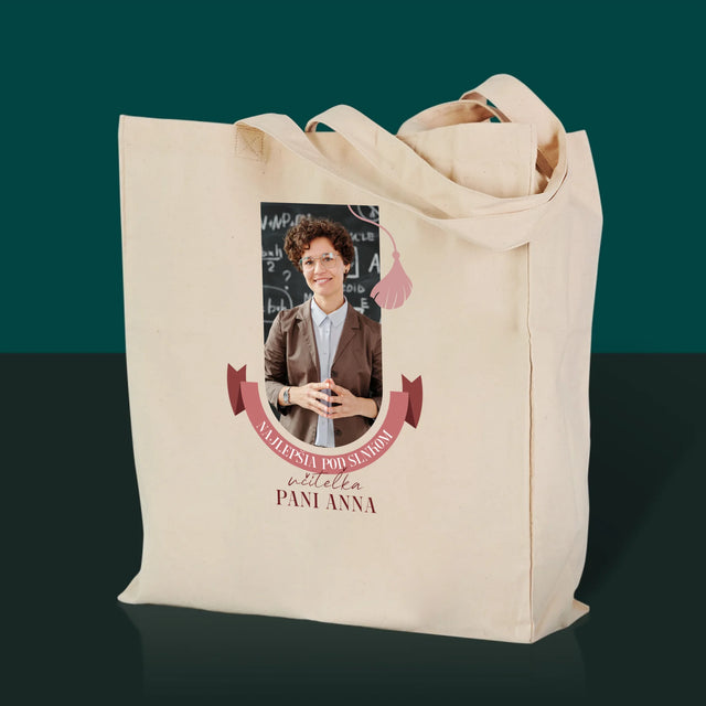 Fotografia A Podpis: Najlepšia Učiteľka Pod Slnkom - Plátená Taška