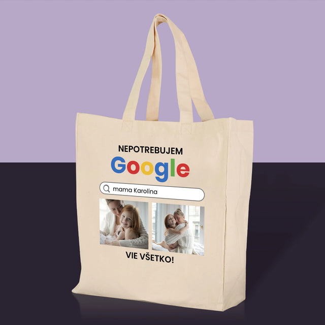 Fotokoláž: Nepotrebujem Google - Plátená Taška
