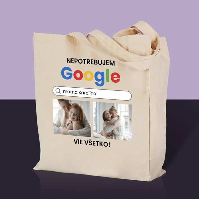 Fotokoláž: Nepotrebujem Google - Plátená Taška