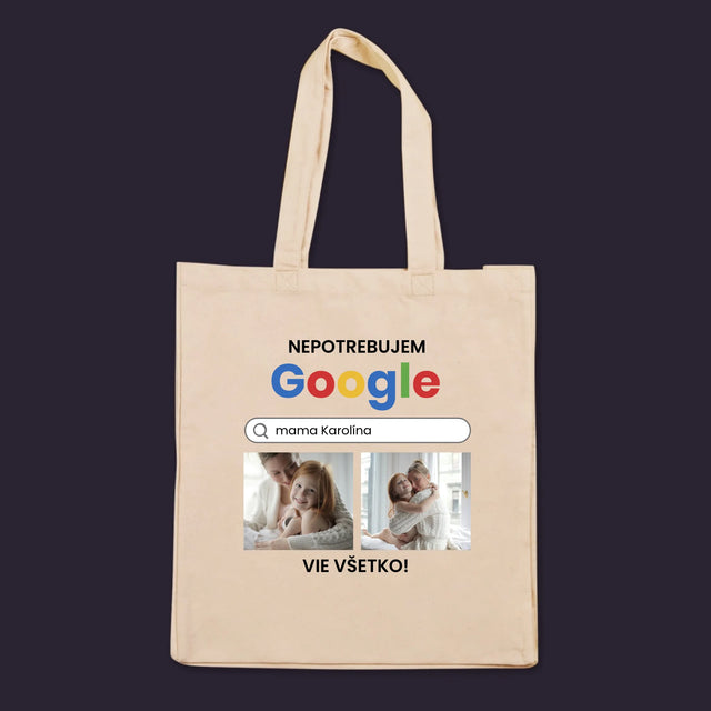 Fotokoláž: Nepotrebujem Google - Plátená Taška