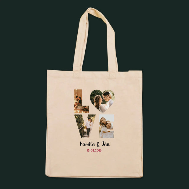 Slovo Z Fotografií: Love Z Tvojich Fotografií - Plátená Taška