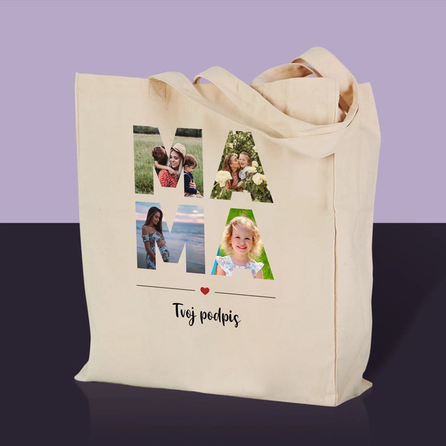 Slovo Z Fotografií: Mama Z Tvojich Fotografií - Plátená Taška