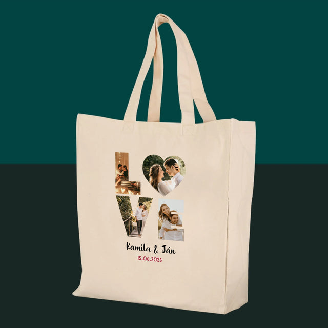 Slovo Z Fotografií: Love Z Tvojich Fotografií - Plátená Taška