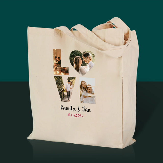 Slovo Z Fotografií: Love Z Tvojich Fotografií - Plátená Taška