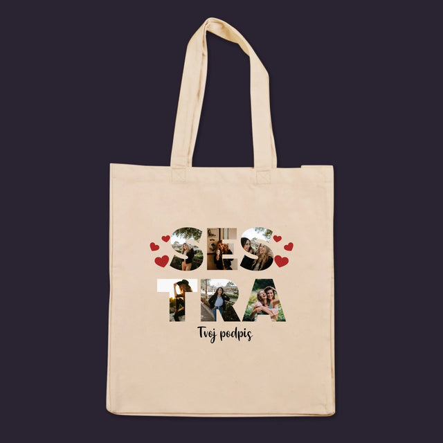 Slovo Z Fotografií: Sestra Z Tvojich Fotografií - Plátená Taška