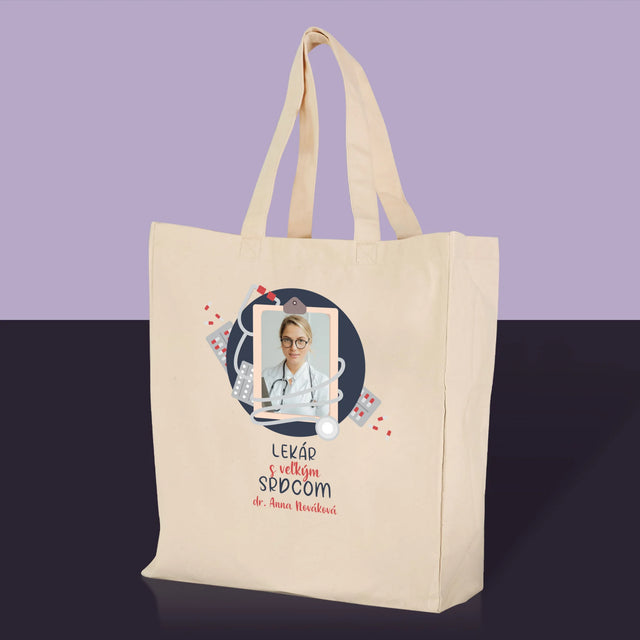 Fotografia A Podpis: Lekár S Veľkým Srdcom - Plátená Taška