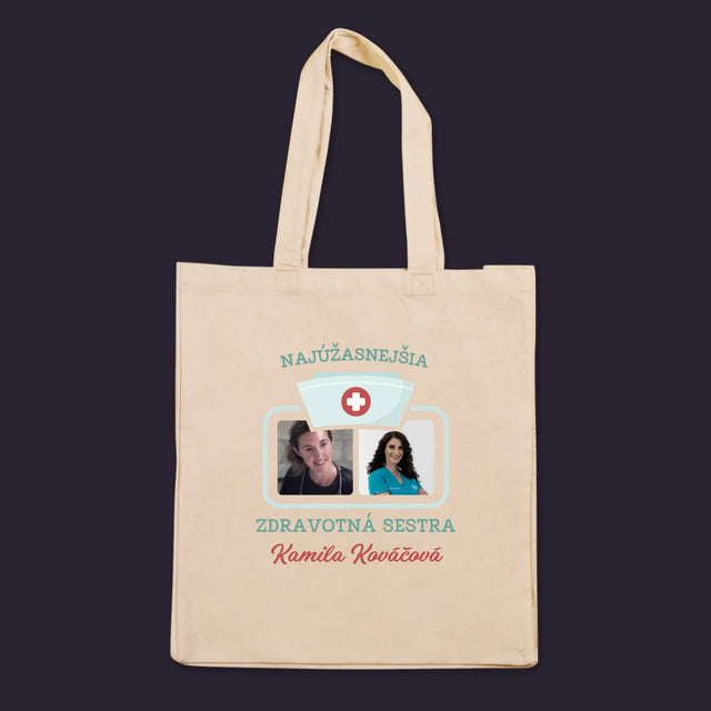 Fotokoláž: Najúžasnejšia Zdravotná Sestra - Plátená Taška