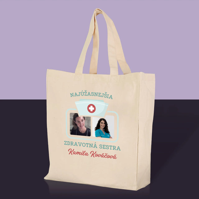 Fotokoláž: Najúžasnejšia Zdravotná Sestra - Plátená Taška