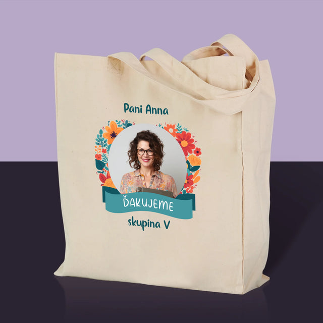 Fotografia A Podpis: Poďakovanie Pani Učiteľke V Škôlke - Plátená Taška