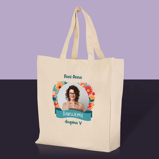 Fotografia A Podpis: Poďakovanie Pani Učiteľke V Škôlke - Plátená Taška