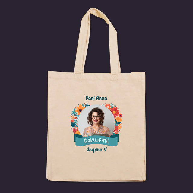 Fotografia A Podpis: Poďakovanie Pani Učiteľke V Škôlke - Plátená Taška