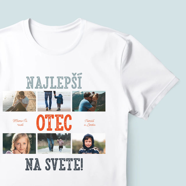 Fotokoláž: Najlepší Otec Na Svete Fotografie - Pánske Tričko