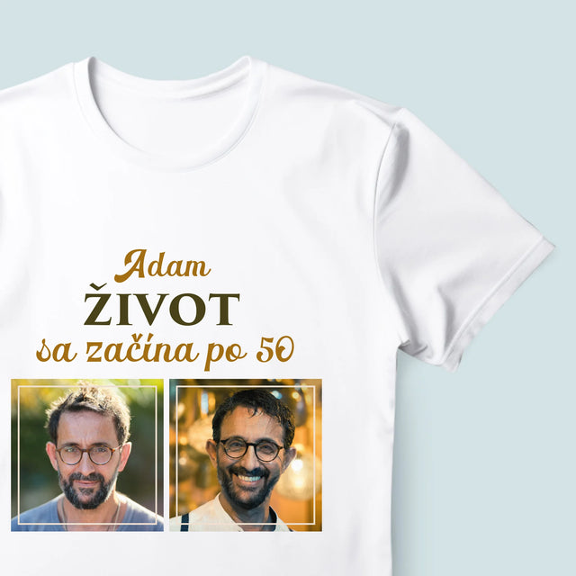 Fotokoláž: Život Sa Začína Po 50 - Pánske Tričko