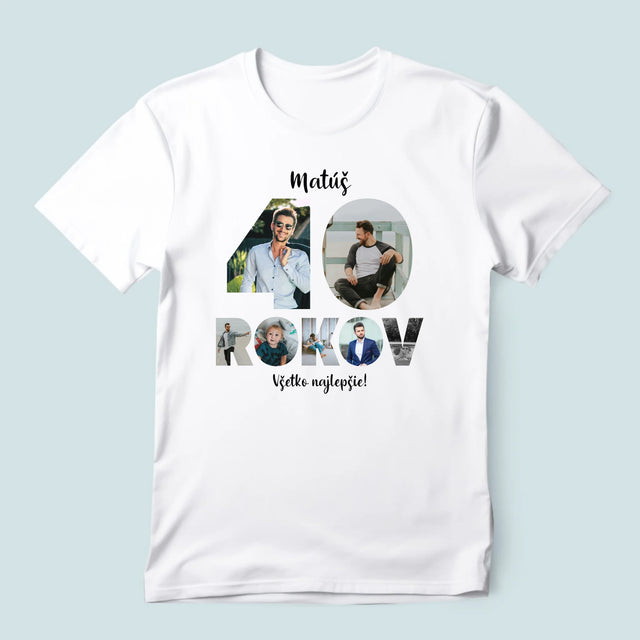 Slovo Z Fotografií: 40 Rokov Z Tvojich Fotografií - Pánske Tričko