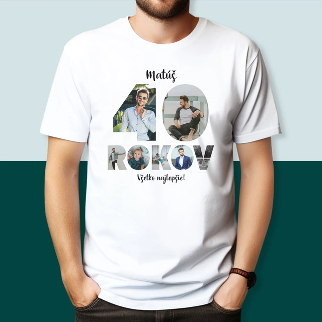 Slovo Z Fotografií: 40 Rokov Z Tvojich Fotografií - Pánske Tričko