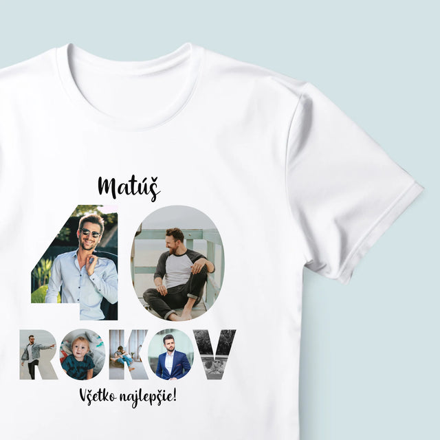 Slovo Z Fotografií: 40 Rokov Z Tvojich Fotografií - Pánske Tričko