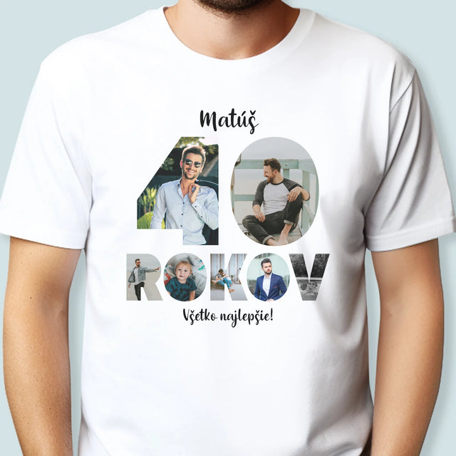 Slovo Z Fotografií: 40 Rokov Z Tvojich Fotografií - Pánske Tričko