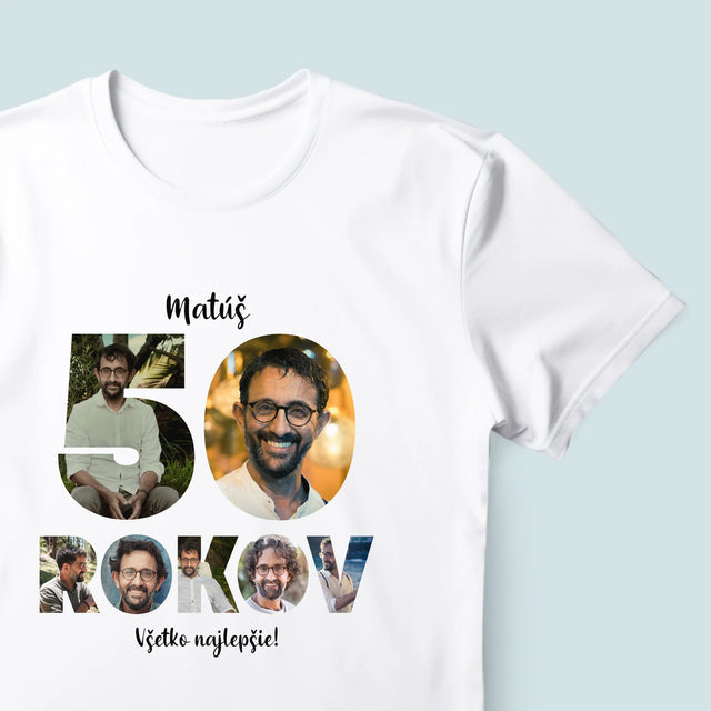 Slovo Z Fotografií: 50 Rokov Z Tvojich Fotografií - Pánske Tričko