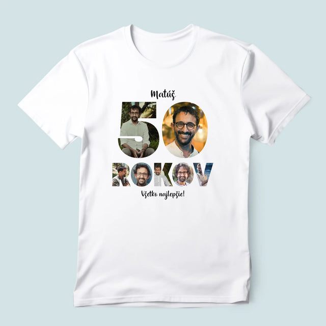 Slovo Z Fotografií: 50 Rokov Z Tvojich Fotografií - Pánske Tričko