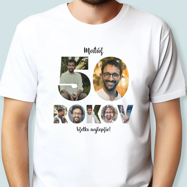 Slovo Z Fotografií: 50 Rokov Z Tvojich Fotografií - Pánske Tričko