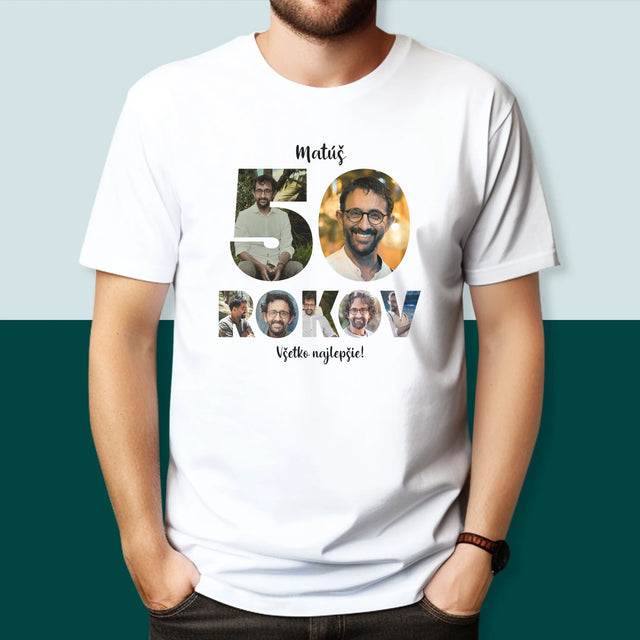 Slovo Z Fotografií: 50 Rokov Z Tvojich Fotografií - Pánske Tričko