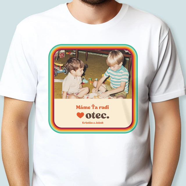 Fotografia A Podpis: Máme Ťa Radi Otec - Pánske Tričko