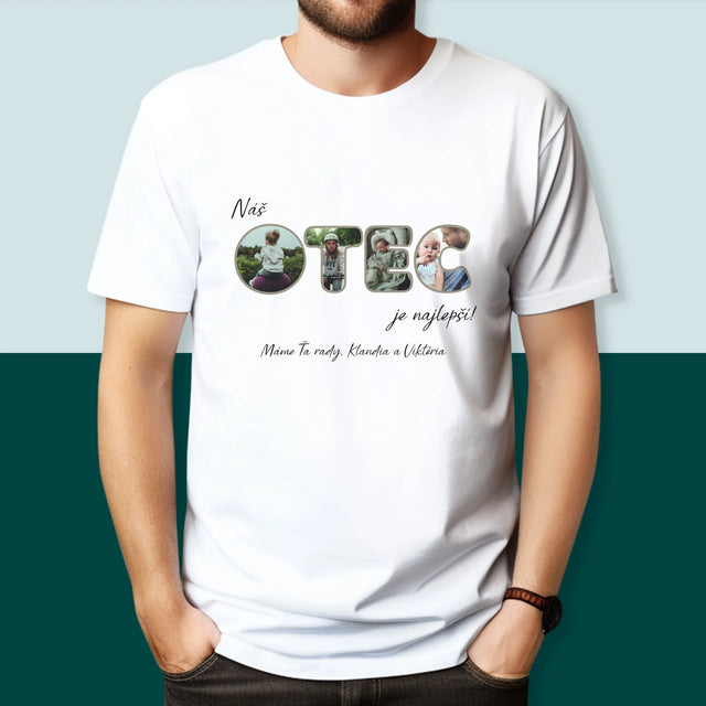 Slovo Z Fotografií: Náš Otec Je Najlepší - Pánske Tričko