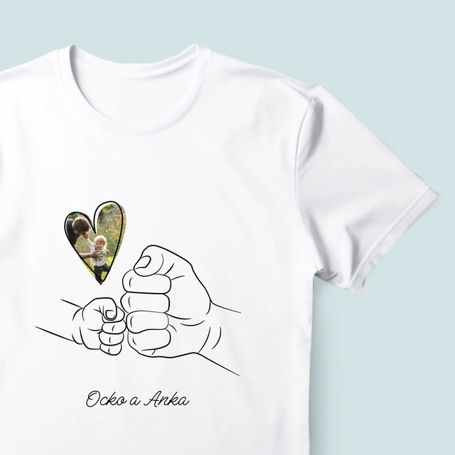 Fotografia A Podpis: Ocko Dieťa Rúčka - Pánske Tričko