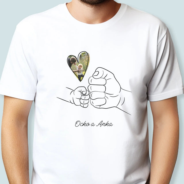 Fotografia A Podpis: Ocko Dieťa Rúčka - Pánske Tričko