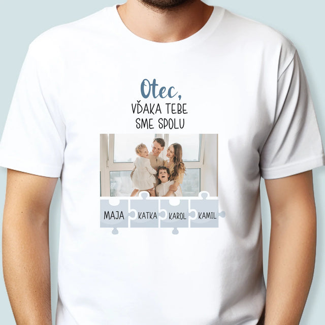 Fotografia A Podpis: Otec, Vďaka Tebe Sme Spolu - Pánske Tričko
