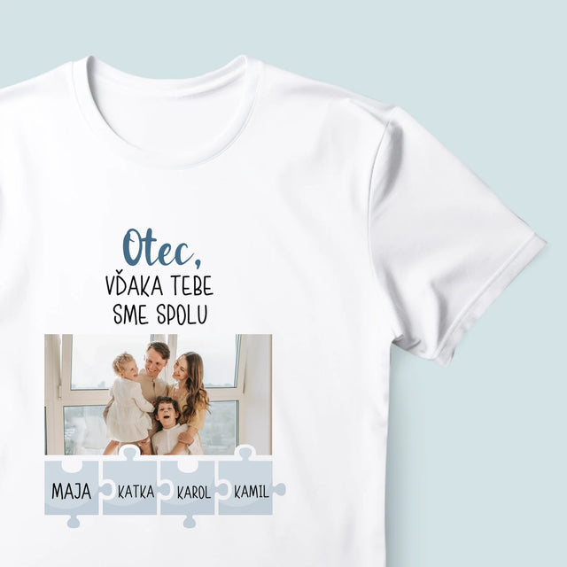 Fotografia A Podpis: Otec, Vďaka Tebe Sme Spolu - Pánske Tričko