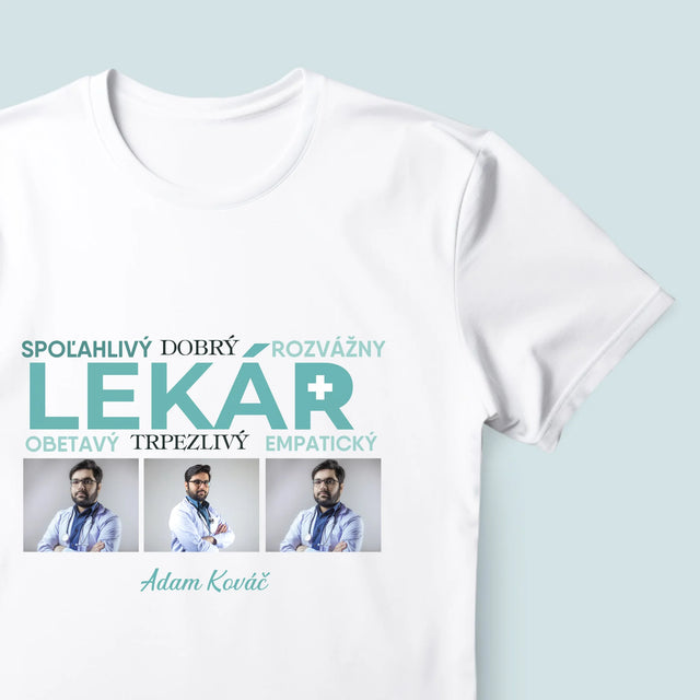 Fotokoláž: Lekár Črty - Pánske Tričko
